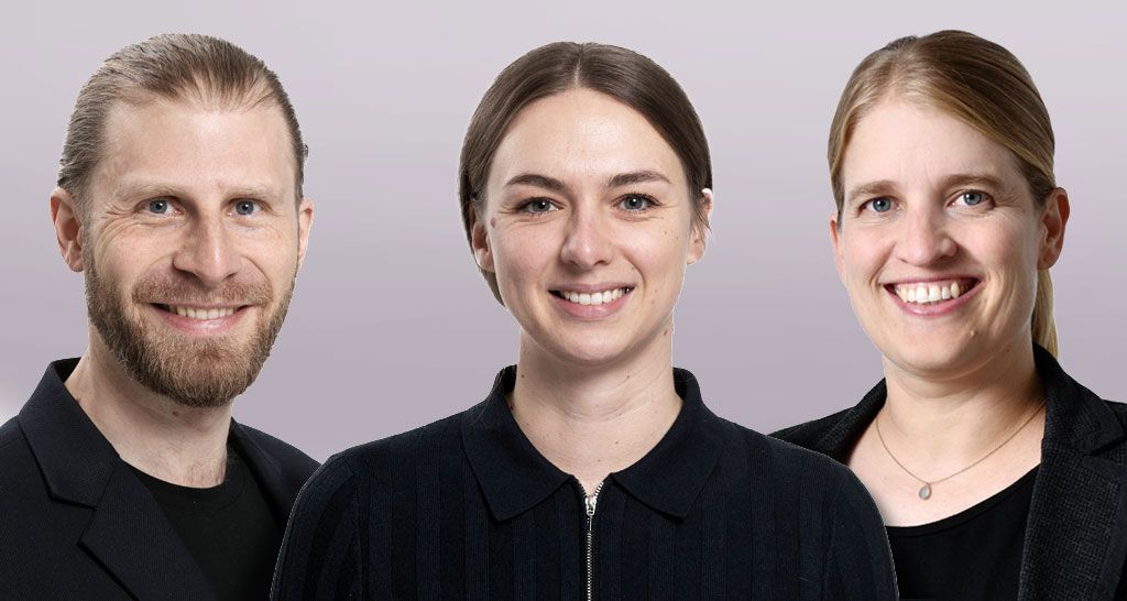 Dr. Matthias Hudecek, Julia Kammer und Prof. Dr. Corinne Moser im Porträt
